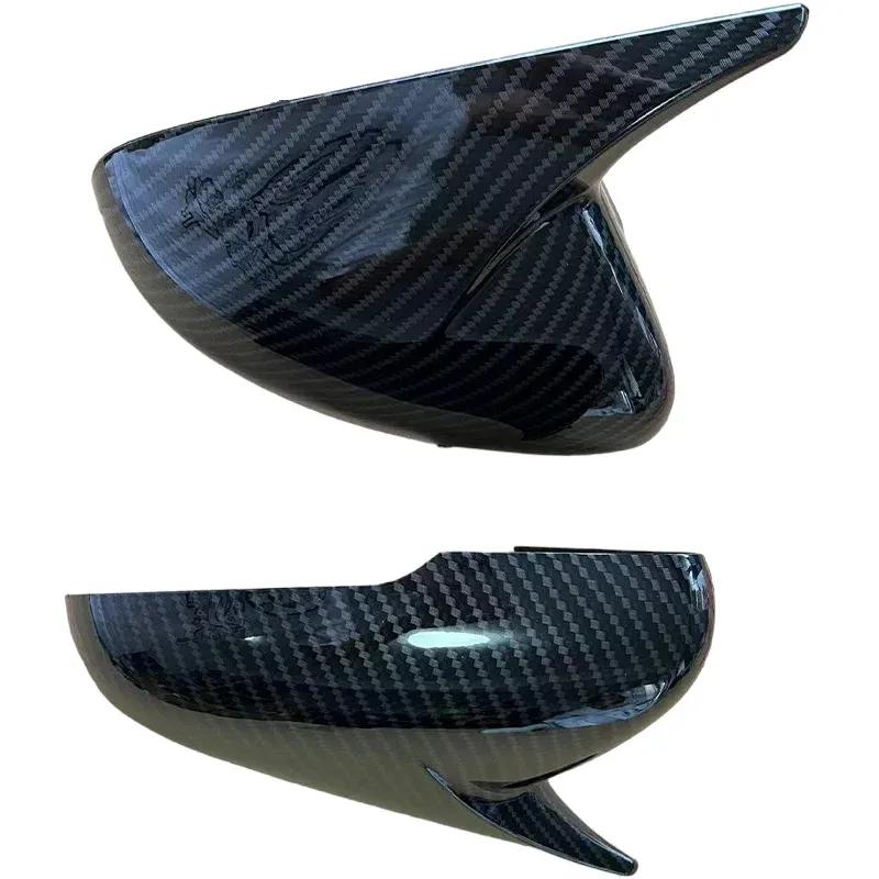 For KIA Stinger 2018     ABS Car Rearview Side Mirror Cover Wing Cap Exterior Door Housing Trim Adhesive Sticker