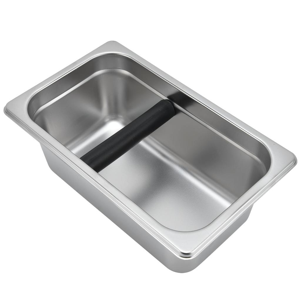 Large Coffee Knock Box Stainless Steel Coffee Grounds Container Residue Bucket Waste BinRetangular