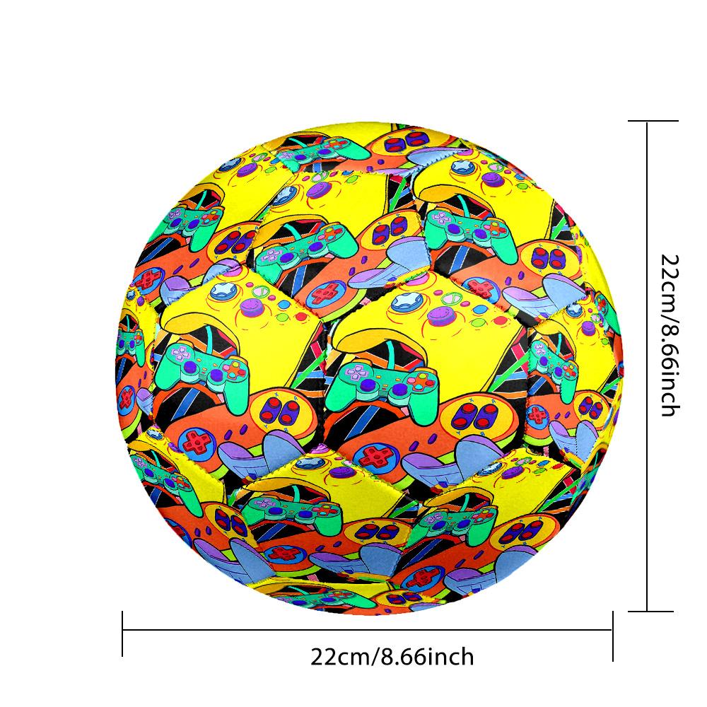 Gamepad Indoor Soccer Ball Size 5 Colorful All Ages Machine Stitched PVC Competition Ready Durable High-Bounce