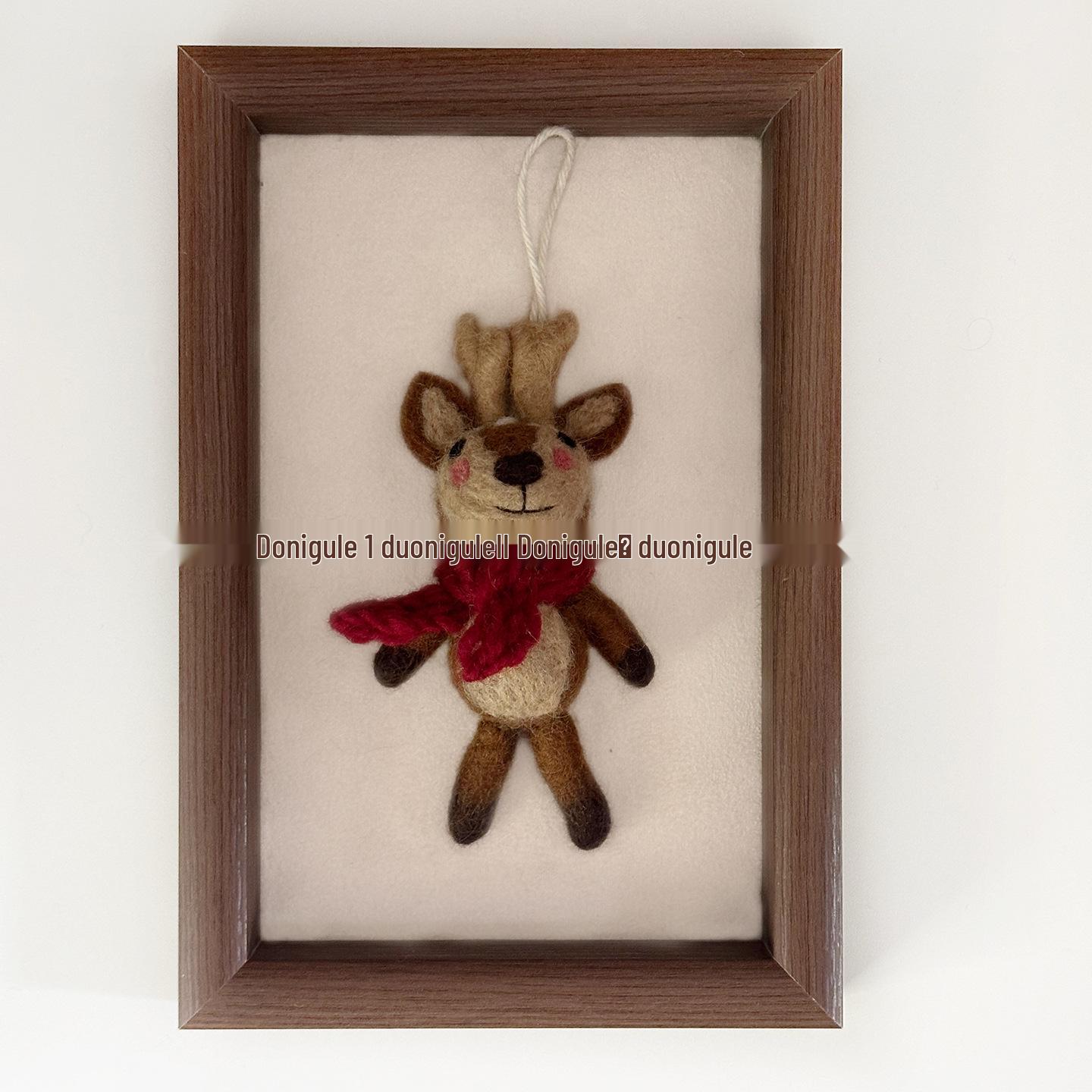 Nepal Handmade Wool Felt Reindeer Ornament with Red Scarf - Keychain/Bag Charm/Car Hanging Gift Approximately 12cm, Original Quality