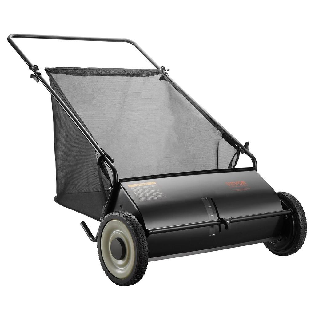 Push Lawn Sweeper, 26-inch Leaf & Grass Collector, Strong Rubber Wheels & Heavy Duty Thickened Steel, Durable to Use with Large Capacity 7 cu. ft.