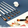 6Pcs/Set Wood Pole Nylon Hair Brush Set Two-tone Paint Brush Set Hair Watercolor Brush  Beginners