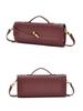 Handmade Woven Leather Baguette: Soft, Solid Color Crossbody Handbag for Women
