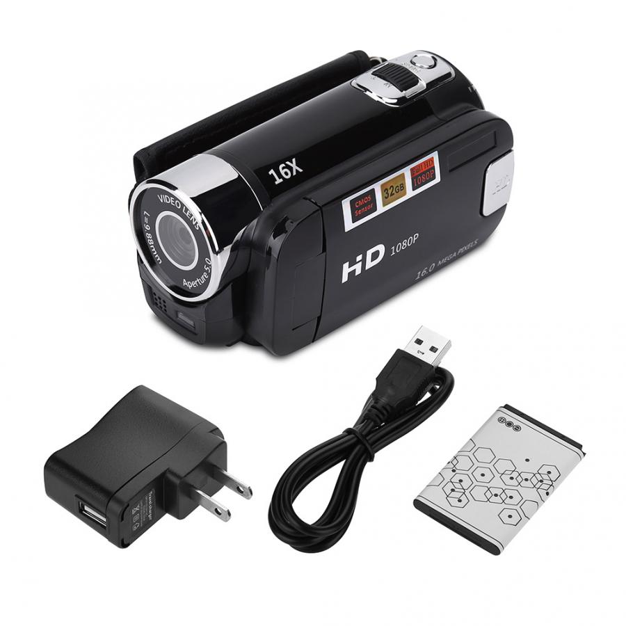 Video-Camcorder, 720p, Full HD, 16 MP, DV-Camcorder, digitale Videokamera, 270-Grad-Drehbildschirm, 16-facher Zoom für Nachtaufnahmen