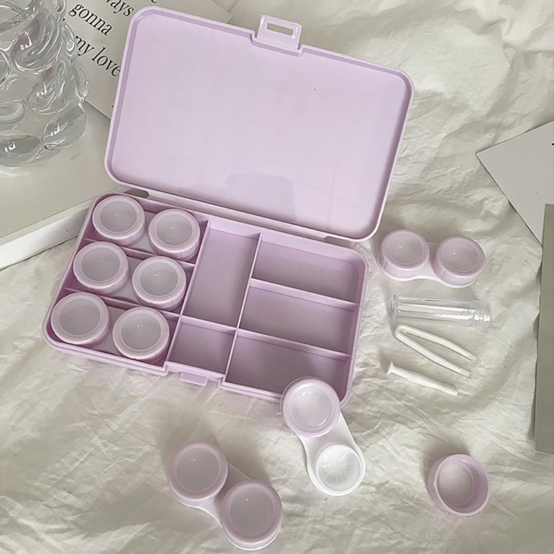 Kreativer Text Einfache Tragbare Kontaktlinsenbox Begleiter Pflegebox Kontaktlinsenbox