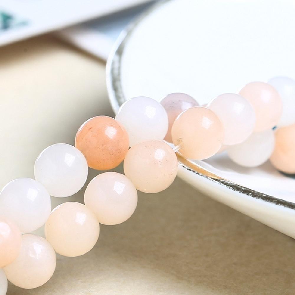 Stone Pink Round Aventurine Natural Beads 15"strand Smooth Loose Spacer Beads 4681012mm For Jewelry Making Diy Bracelets Accessories
