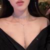 Full diamond ultra sparkling long tassel, multiple drainage diamonds, collarbone chain, women's luxurious design chest chain, necklace