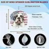 Patriotic Metal Wind Chime American Flag Bulldog Design Dual Direction Rotating Garden Decor No Power Needed Easy To Install