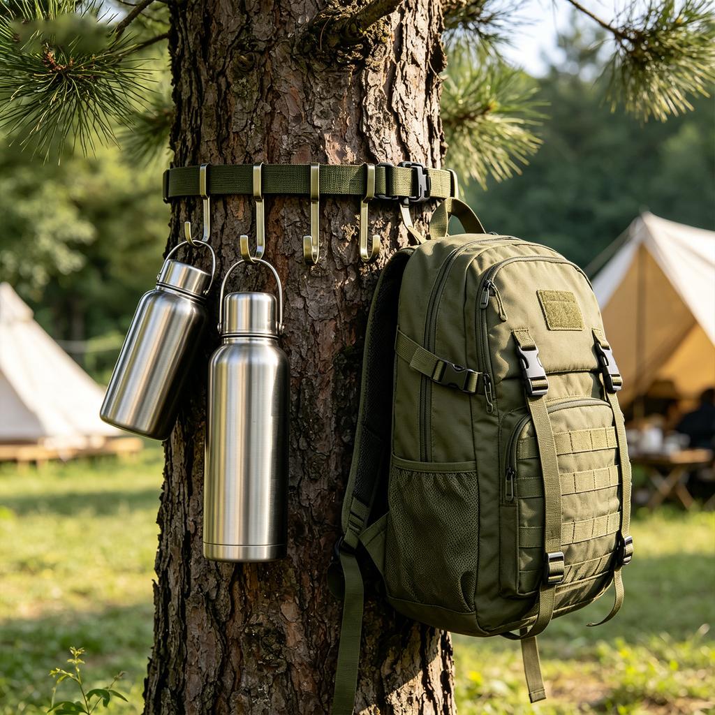 Multifunctional Belt- Hanging Strap: A Portable Suspension And Storage Tool Designed For Outdoor Camping. Crafted From High-strength, Materials, It