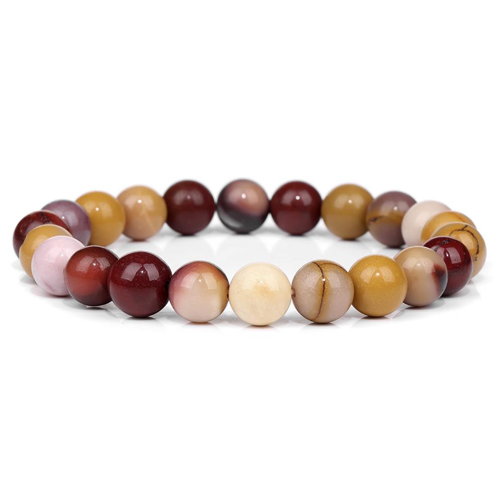 Fashion Natural Stone Pink Angelite Beads Bracelet 8mm Sunstone Beaded Energy Yoga Bracelet Jewelry for Women Handmade Gifts