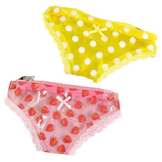 Cute Panties Cosmetic Bag Waterproof PVC Makeup Bag Fun Briefs Design Zippered Travel Toiletry Pouch Gift for Women Girls