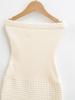 Pure Desire Strapless Bodycon Knit Mini Dress: Slim-Fitting, Waist-Cinching, Textured for Figure Highlighting.