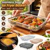 Stainless Steel Air Fryer Basket for Oven Even Heating Mesh Baking Tray  Dishwasher Safe