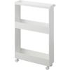 Slim Wagon 3-Tier White W13xD48xH80.5cm (with Casters) Tower Slim Rack Gap Storage 1804