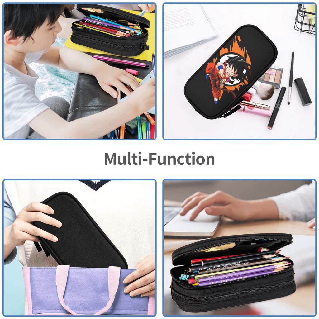 Kid Goku Jump Kick DBZ  Logo Pencil Cases Classic   Pen Bag Student Large Storage Students School Cosmetic Pencilcases