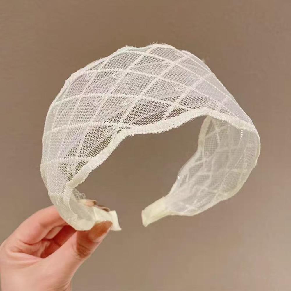 

Korean Style Bow Hair Band Bowknot Mesh Hair Hoop All-match Embroidery Lace Headband Girls Style 3