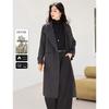 Women's Korean Style Mid-length Double-faced Wool Blend Lapel Coat