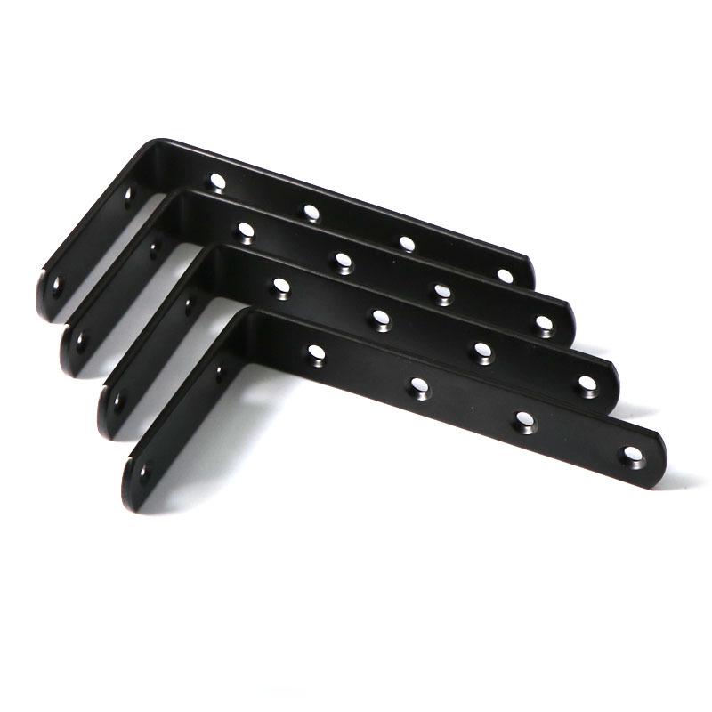 125x75 Black L-Shaped Angle Bracket for Wall Mounting, 90° Right Angle Iron Brace, Cargo Support Fastener