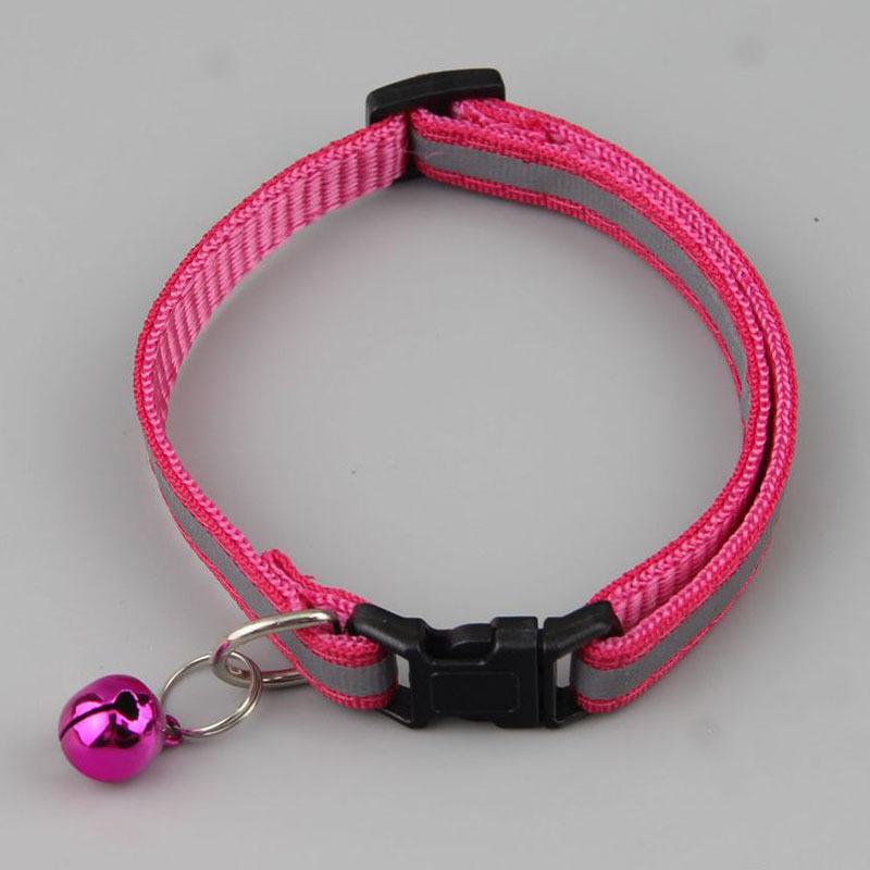 

Светоотражающий черный ошейник для питомца с пряжкой и колокольчиком - Подходит для собак и кошек розы красного