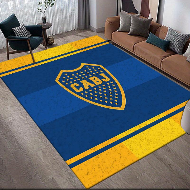 Club Atletico Boca Juniors Flannel Pattern Square Carpet,Area Rug,Carpet Rug for Living Room Bedroom Sofa Playroom Decor,Non-slip Floor Mat
