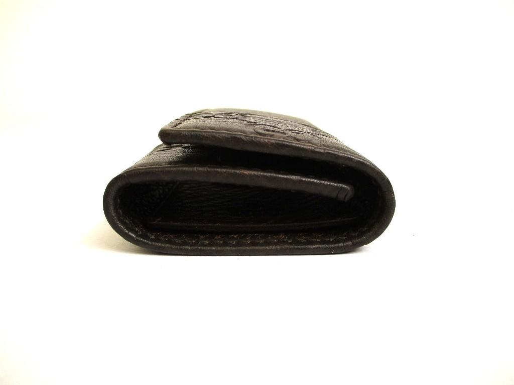 Authentic GUCCI GG Dark Brown Leather 6 Pics Key Chain #a995  Refurbished