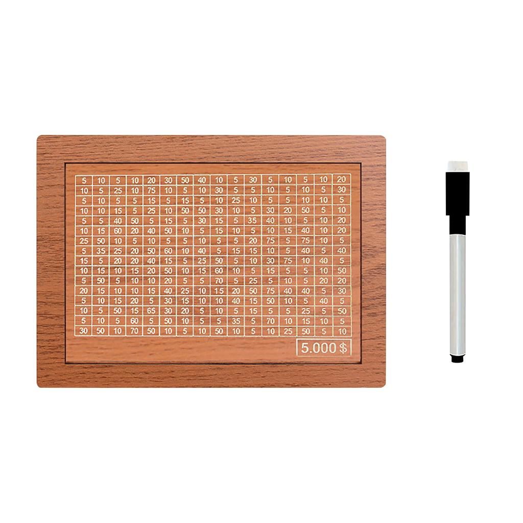 Spardose aus Holz, Spar-Challenge-Box, Sparkasse, Spardose aus Holz mit Geldziel und Zahlen