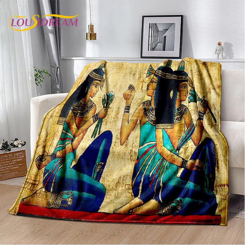 3D Egyptian Mythology Pharaoh Hieroglyphics Soft Plush Blanket,Flannel Blanket Throw Blanket for Living Room Bedroom Sofa Picnic
