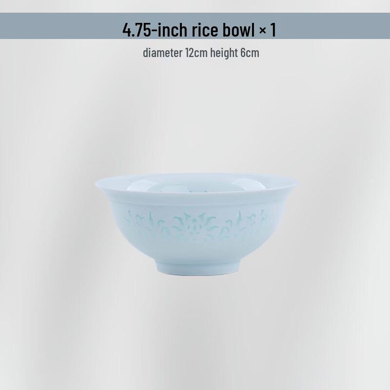 Jingdezhen Underglaze Celadon Linglong Rice Bowl