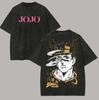 Washed Tee JoJos Bizarre Adventure Anime Kujo Jotaro Tshirt For Men's Cloth Vintage Washed Oversized T Shirt Short Sleeve Cotton Tees Top Oversize3