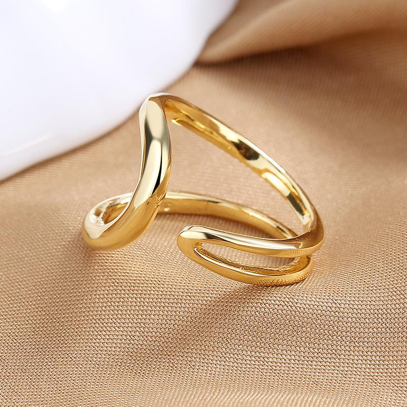 925 Sterling Silver HipHop Ring Open Adjustable Silver/Gold for Women Exquisite Student Girlfriend Jewelry Wedding Party GiftG