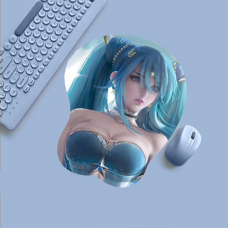 Měkký držák na misku dvourozměrná 3D silikonová podložka pod zápěstí pod myš s osobitým kresleným anime podložka na ruce