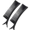 2Pcs Hair Styling Clip Salon Sectioning Hairpin Hairdressing Partition Clip Hairgrip Tool Black