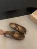 French flat bottom shallow mouth Mary Jane shoes women's autumn 2025 new sub-toe word with pig's trotters ballet shoes