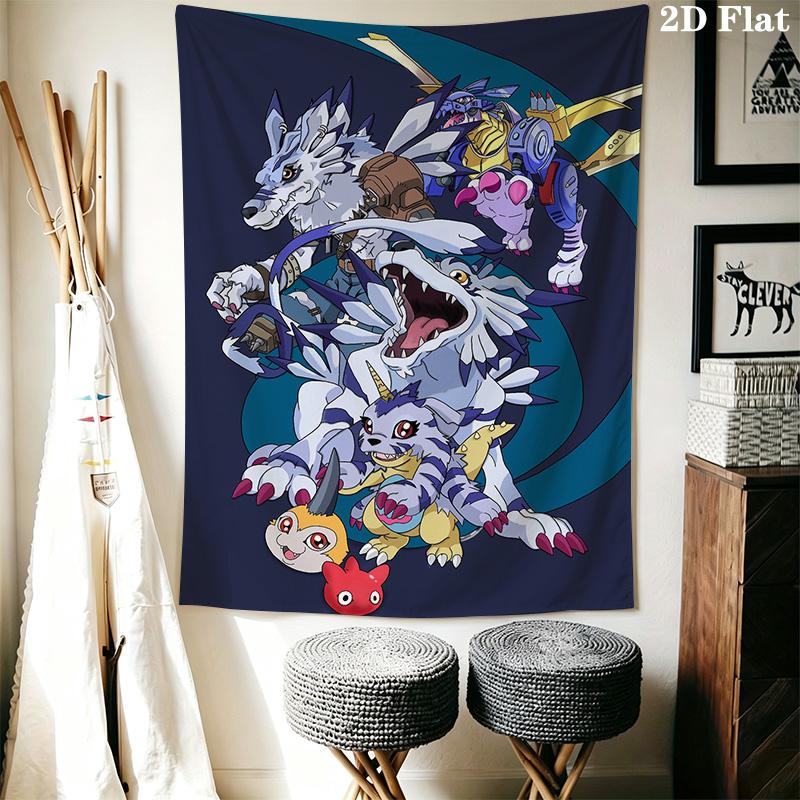 Digimon Ultimate Adventure Tapestry Background Cloth Fashion Print Homestay Soft Decoration Tapestry Background Cloth Soft