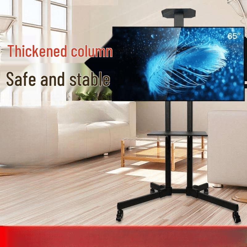 Heavy-Duty Mobile Floor TV Stand with Lower Tray