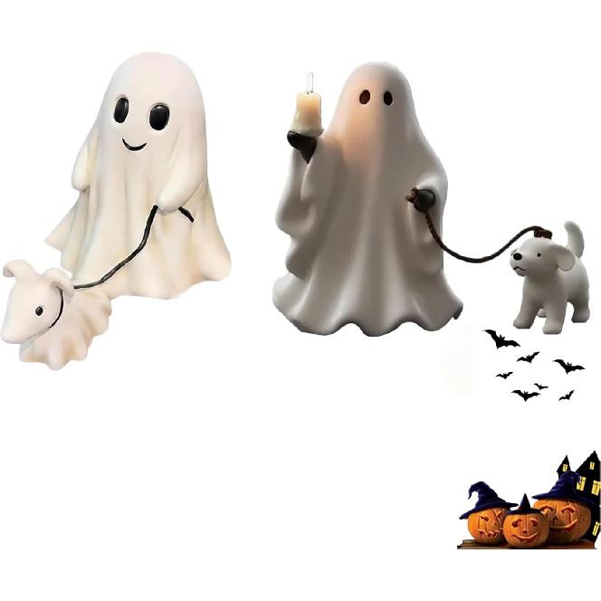 2025 New Ghosts Walking Dogs Statue Halloween Dogs Decor for Porch Or Garden