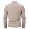 Men S Stand Collar Zip Up Loose Knitted Cardigan Solid Color Autumn