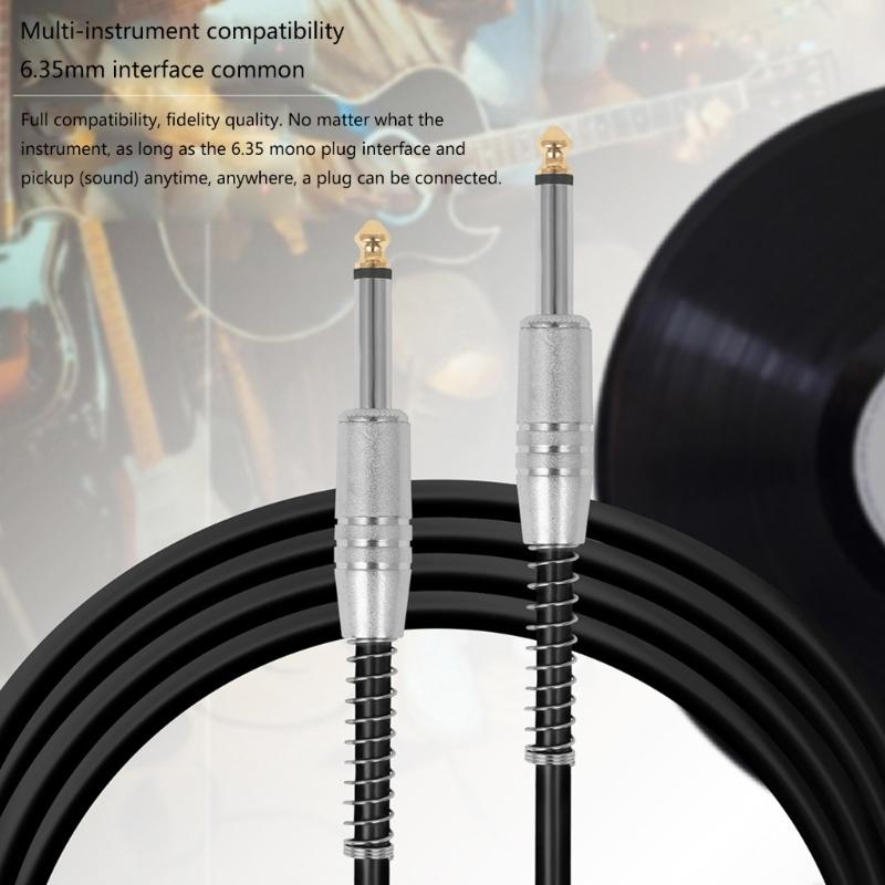 Guitar Connecting Cable Straight 6.35mm Male Jack Stereo Audios Interconnect Cord for Electric Guitar, Bass, Mandolin