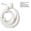 High-end Art Furnishings 3D Printed Abstract Holy Family Statue, Minimalist White Circular Embracing Sculpture, Modern TV Cabinet Ornaments Aesthetic