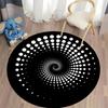 Free Shipping! Mesmerizing Spiral Optics Black and White Rug for Modern Spaces Round Carpet for Home Sofa Bedroom, Gift