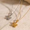 European and American stainless steel flower pendant necklace ins collarbone chain titanium steel neck chain item