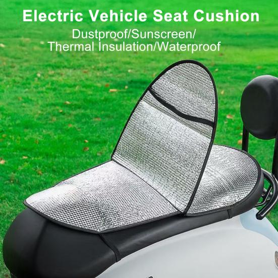 Universal Motorcycle Seat Cushion Sun Protection Aluminum Foil Sunshield Waterproof Heatproof Summer Motorbike Seat Cover for Electric Bikes