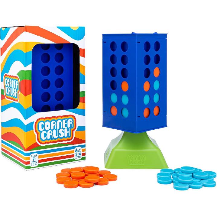 Corner Crush - Classic 4-in-a-Row Game, 2 or 4 Players, Ages 7+, 15 Minute Gameplay, Multi