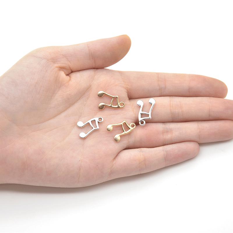 Handmade Double-Sided Musical Note Alloy Pendant for DIY Jewelry