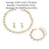 4Pcs Zinc Zinc Alloy Pearl Jewelry Set Bohemian Style Women Jewelry Suit Necklace Earrings Bracelet Set  Women