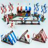 Small Particles Medieval Ancient Weapons War Military Tent Viewing Platform Showdown War Horse Building Block Scene