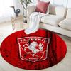 FC Twente Art pattern round rug,Carpet Rug for Living Room Bedroom Playroom ,Non-slip Floor Mat,Holiday Gifts and Birthday Gifts.