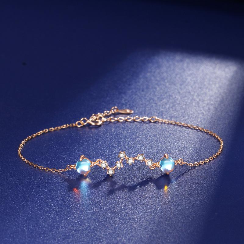 

Новая корейская версия нишевый дизайн браслет Большая Медведица женский милый лунный камень браслет студент