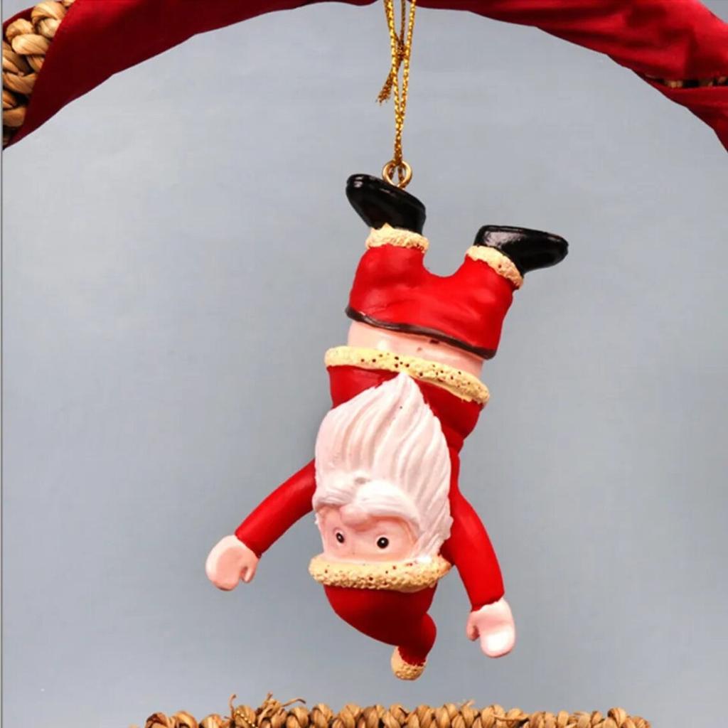 Resin Santa Bare Butt Pendant Christmas Tree Ornaments Navidad 2025 New Year Home Party Decoration Naked Santa Hanging Gift Toy