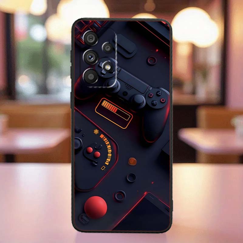 Creative game controller For Samsung A41 A35 A34 A33 A32 A25 A24 A23 A21s A06 A05 A04 A03 Note 10 20 Ultra 5G Black Phone Case